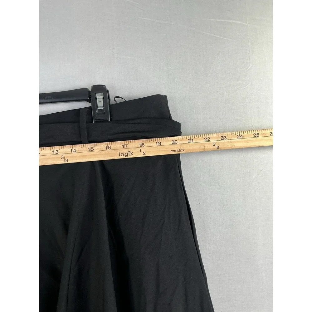 Belle Poque Women's Black A-Line Skirt Belted Button Front New With Tags 3XL